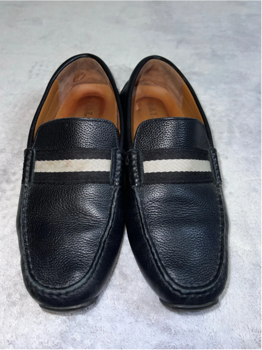 Men's Bally Black & White Leather Loafers & Slip-Ons 6